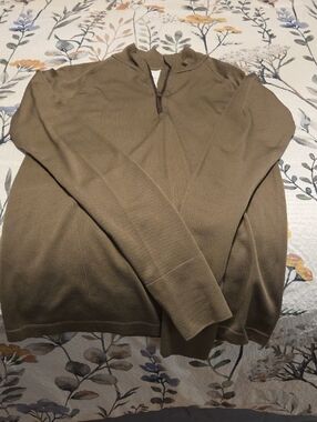 ZYIA Men's Olive Zip-Neck Sweater